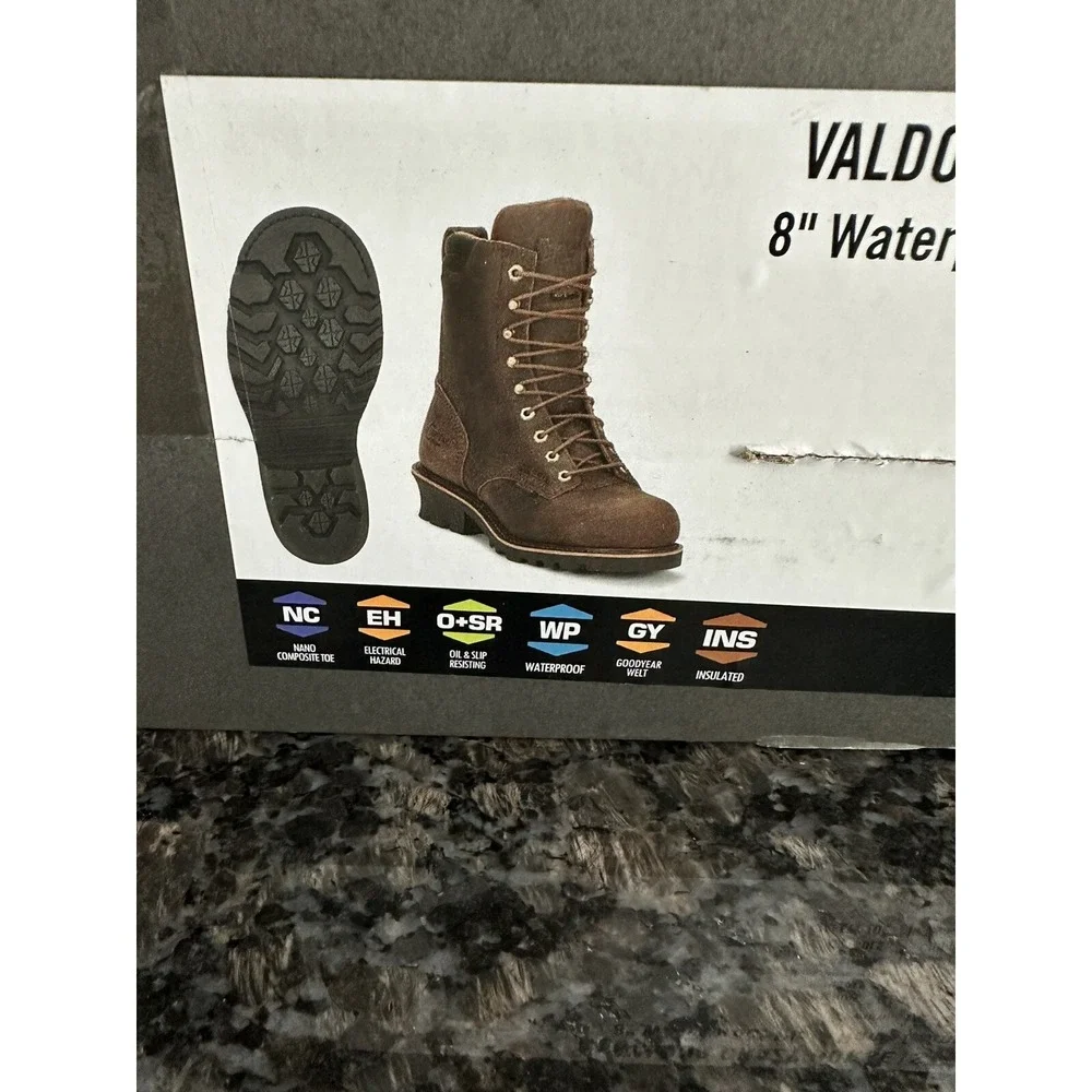 Chippewa Valdor Crazy Horse Comp Toe Insulated Work Boots Brown 12 D. Waterproof